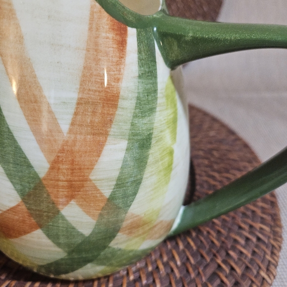 MCM Vintage Metlox Vernonware TAM O' SHANTER Plaid Gingham Glaze Pitcher Jug - Picture 13 of 13